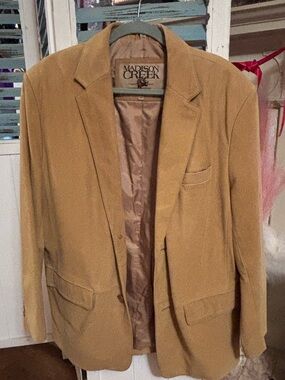 Madison Creek Camel Leather Blazer Jacket Men’s 42R